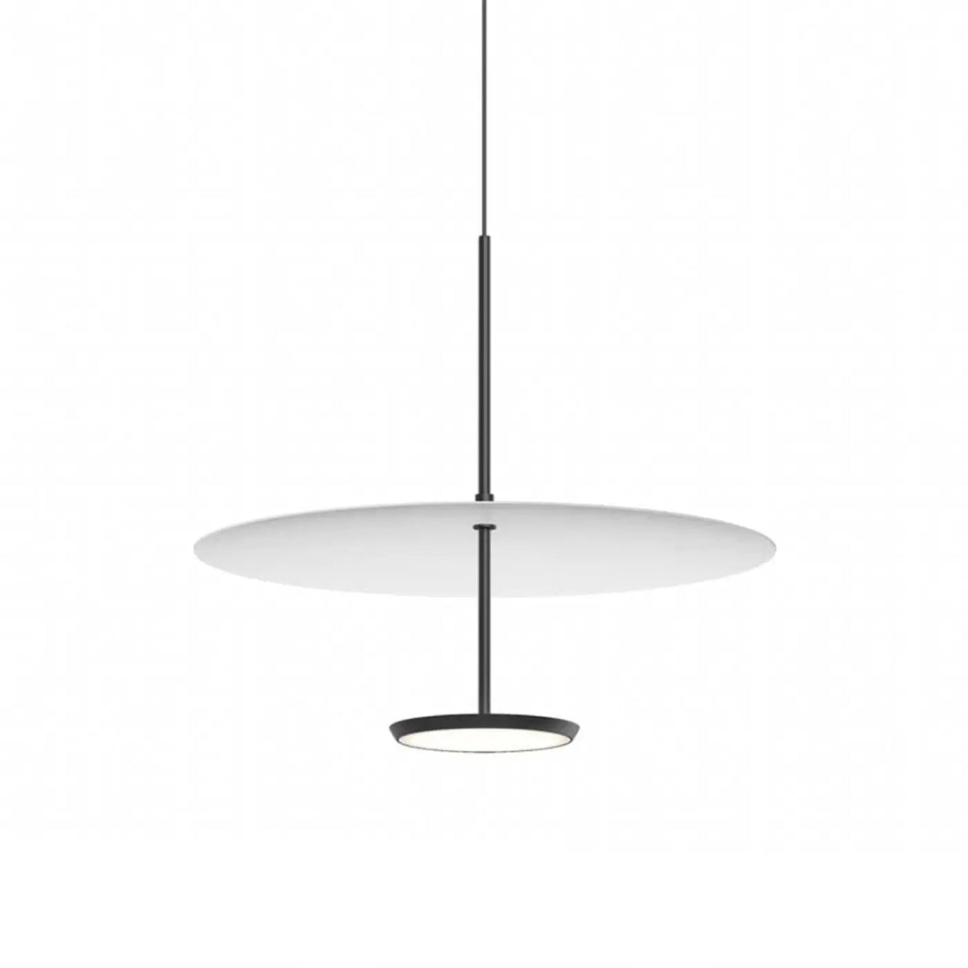 Suspension Sky Dome, abat-jour blanc et corps noir mat, 45,8 cm