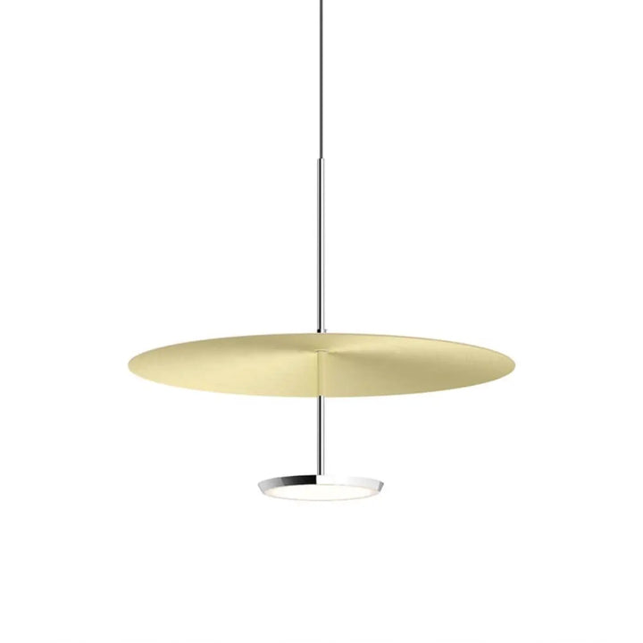Suspension Sky Dome, abat-jour en laiton et corps aluminium poli, 45,8 cm