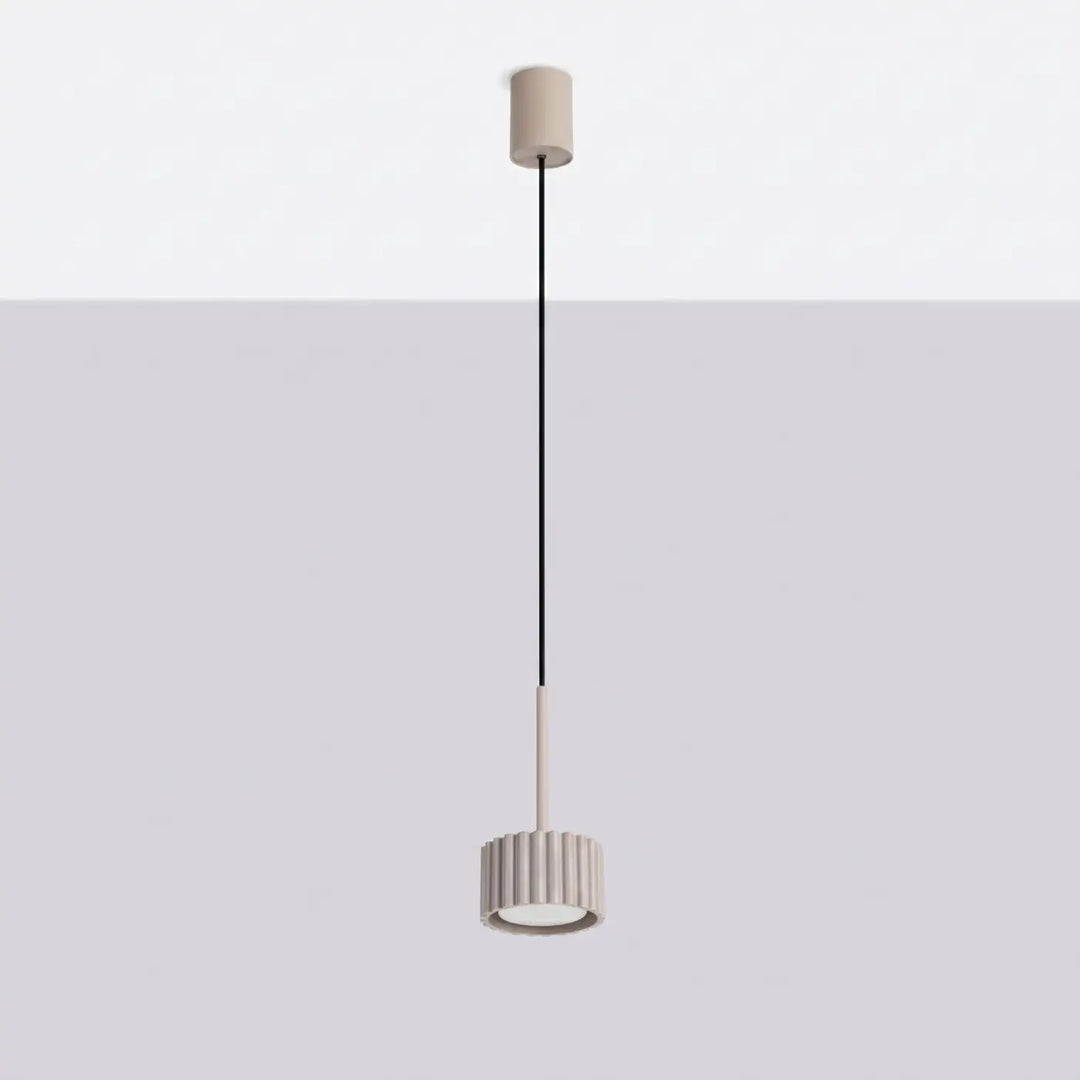 Suspension Aura taupe à spot cannelé, éteinte