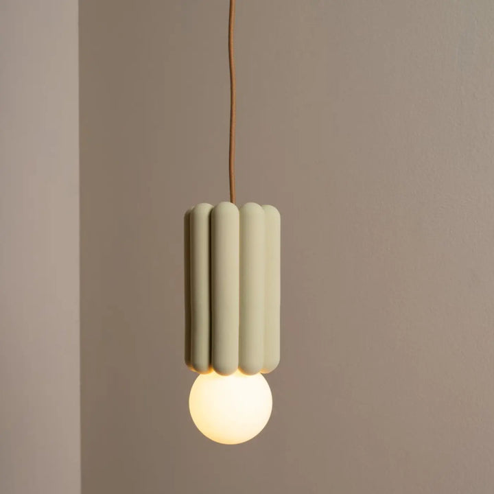 Douille et rosace en céramique argile de la suspension Stucco No. 3 #couleur_beige