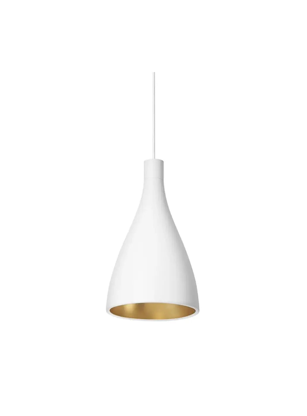 Suspension Swell forme étroite, extérieur blanc et intérieur laiton