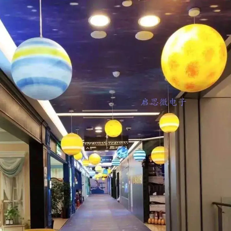 Planet Pendant Lights Sun Earth Moon Novelty Creative Atmosphere Light Hanging Lamp Bedroom Home Decoration Hallway