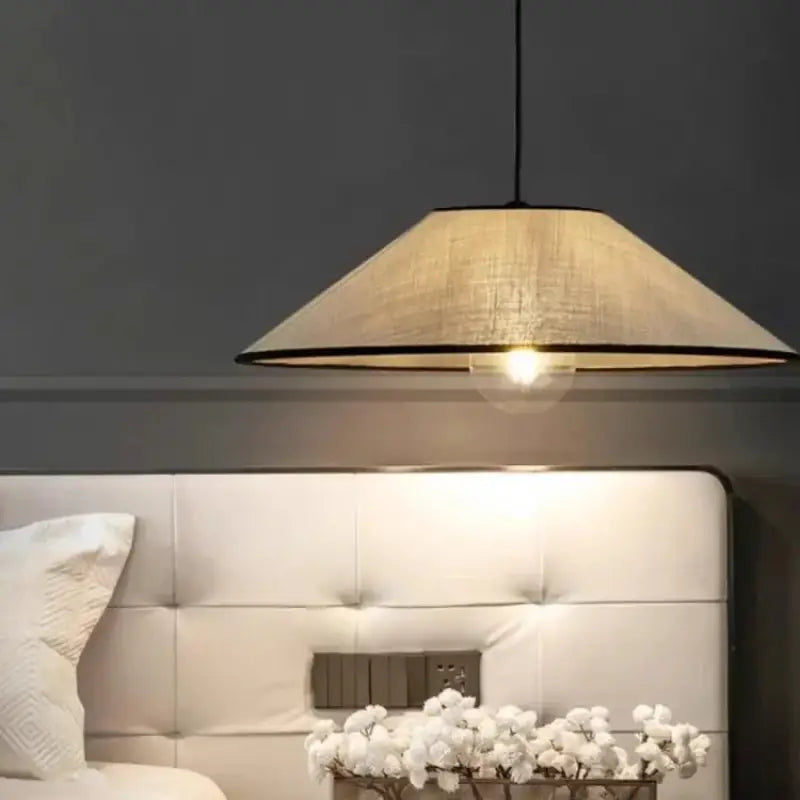 Suspension Tamisée En Lin Beige Pour Salon Ou Chambre

