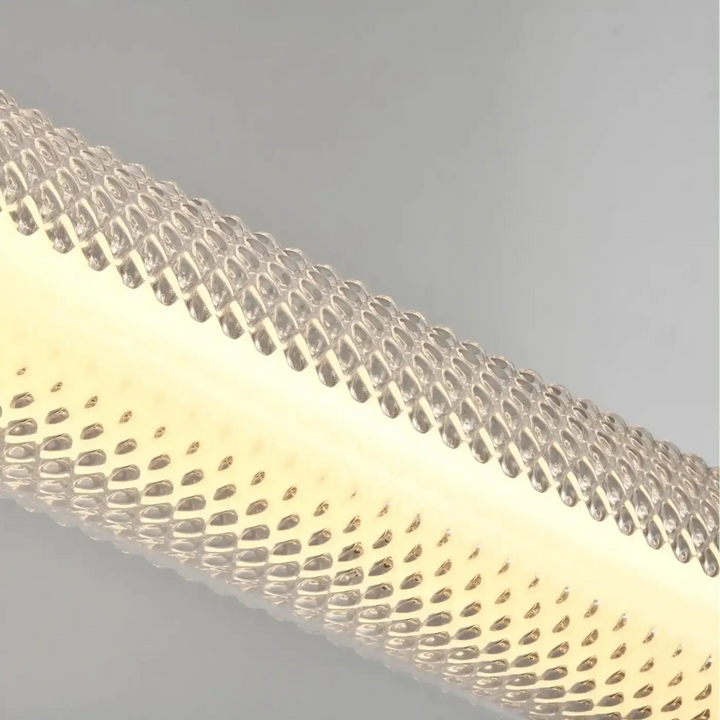 Tube en verre transparent texturé avec motif de perles en forme de gouttes pour suspension lumineuse horizontale tiffany plus