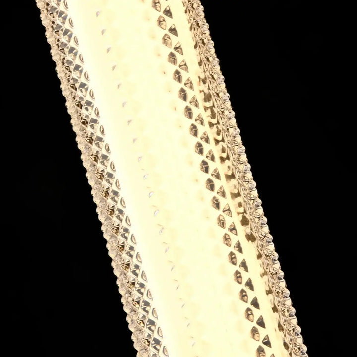 Suspension tiffany verticale led avec éclat blanc chaud et ornements en cristaux dorés élégants et modernes