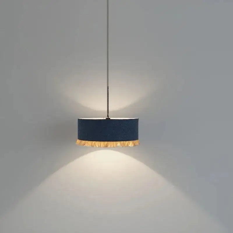 Suspension tissu avec franges vertes style vintage décor