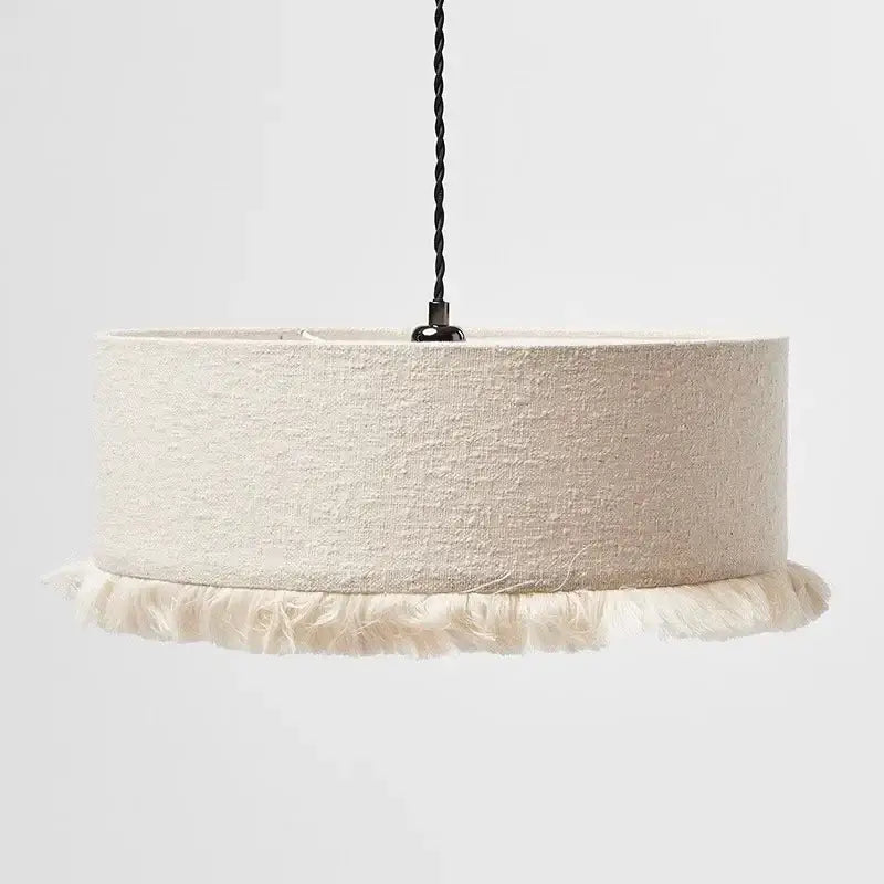 Suspension tissu avec franges vertes style vintage décor