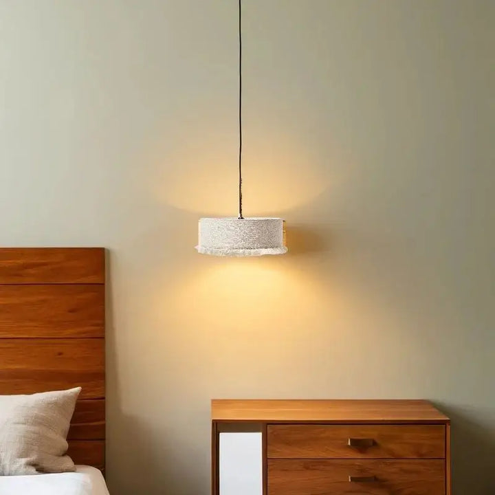 Suspension tissu avec franges vertes style vintage décor