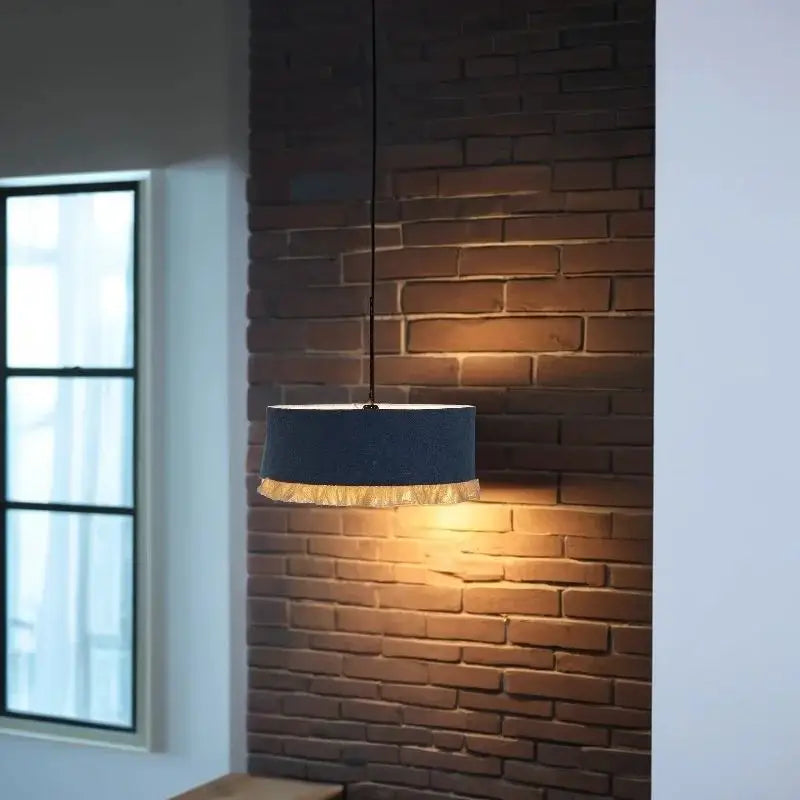 Suspension tissu avec franges vertes style vintage décor