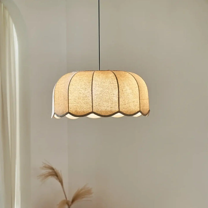 Suspension tissu naturel beige style moderne et chaleureux