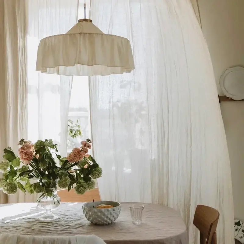 Suspension Tissu Plissé Blanche Design Bohème Élégante Décor