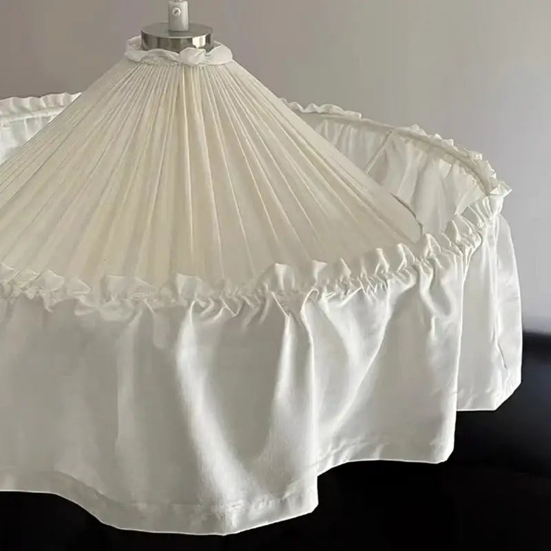 Suspension Tissu Plissé Blanche Design Bohème Élégante Décor