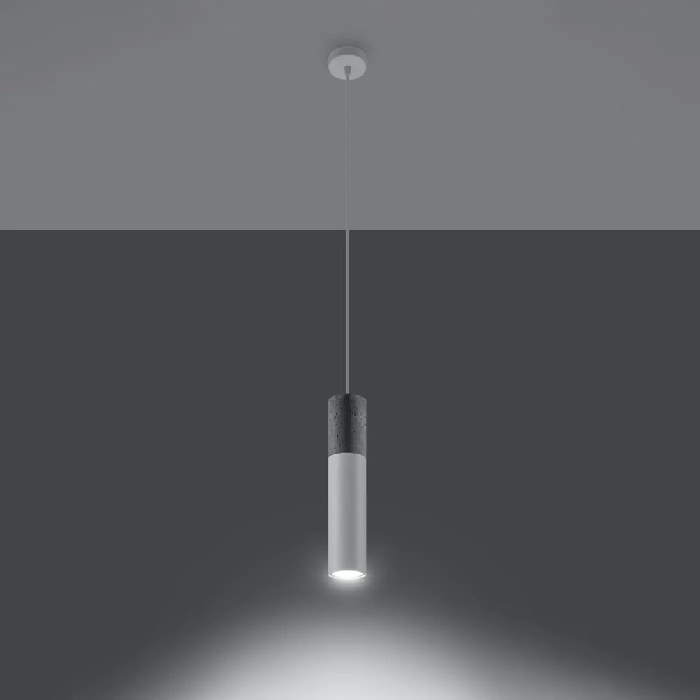 Suspension blanc/gris allumée