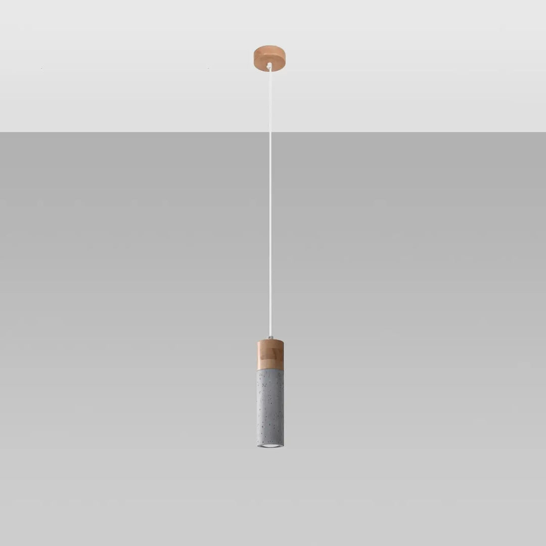 Suspension gris/bois naturel éteinte