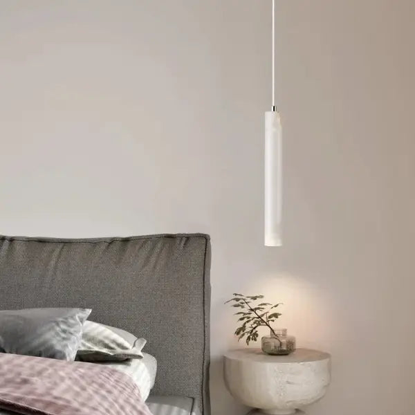Led Pendant Lamp Long Tube Wood Ceiling Lamp Japan Style Quiet Wind Bedroom Bedside Chandelier Retro Modern travertine