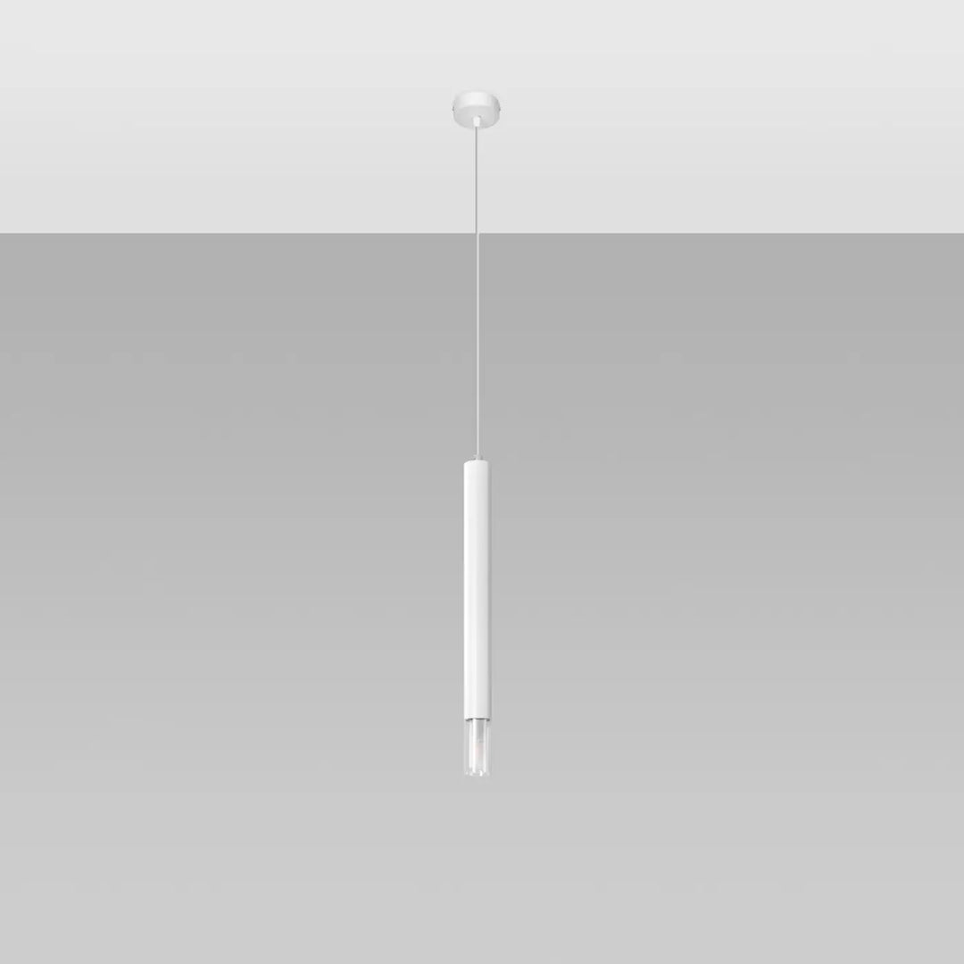Suspension Luminaire blanc éteinte, vue rapprochée