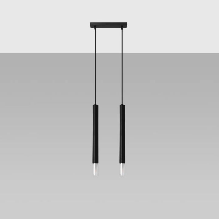Suspension Luminaire noir éteinte, vue rapprochée