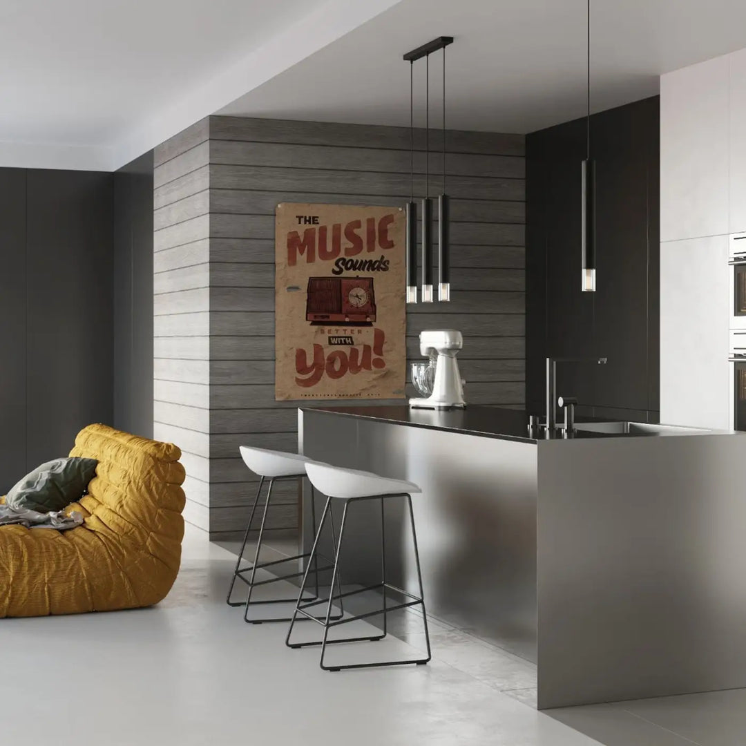 Suspension Luminaire noir dans un intérieur contemporain