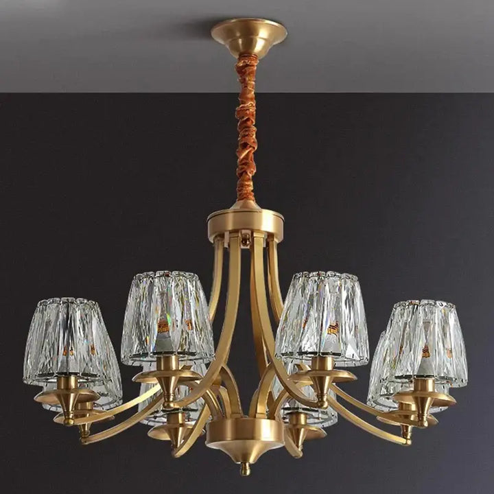 Suspension verre et laiton design élégant pour salon moderne