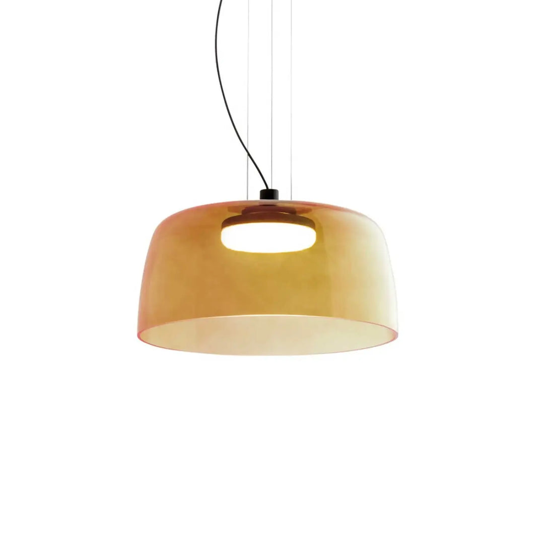 Suspension Levels 1 à abat-jour en verre ambré #couleur_orange