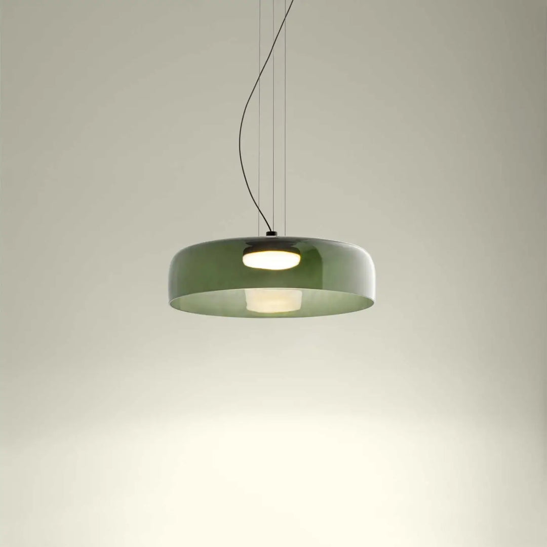 Suspension LED Levels 1 en verre vert #couleur_vert