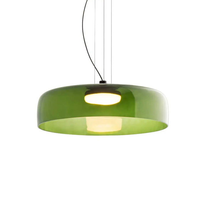 Suspension Levels 1 en verre vert et corps noir #couleur_vert