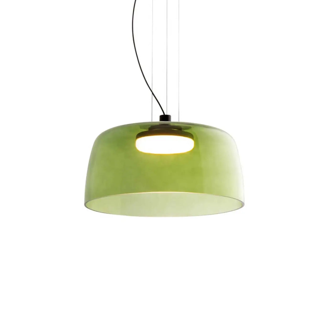 Suspension Levels 1 à abat-jour en verre vert #couleur_vert