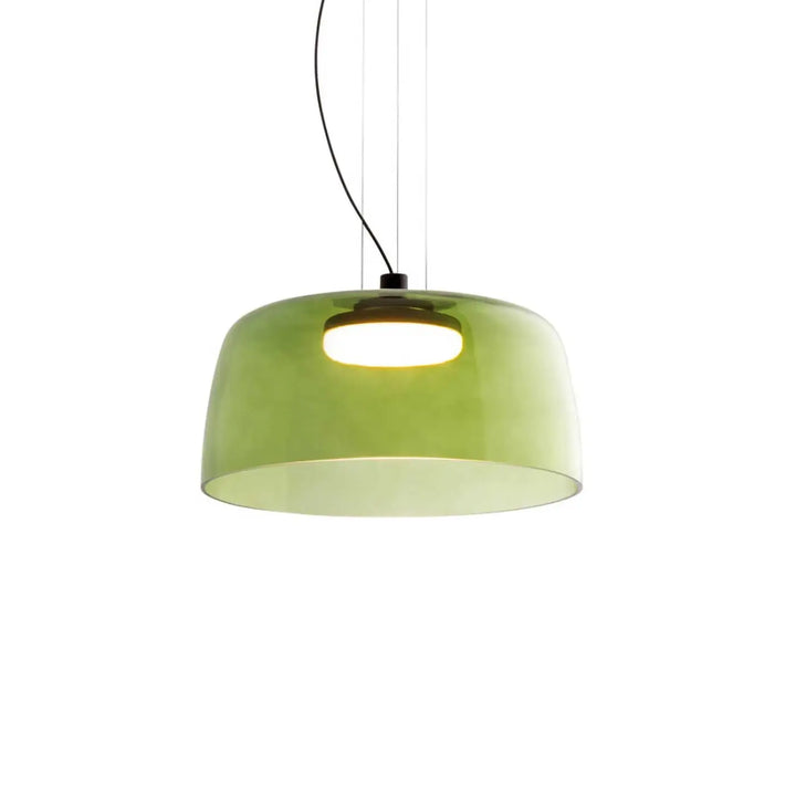 Suspension Levels 1 à abat-jour en verre vert #couleur_vert