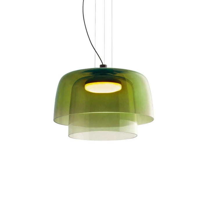 Suspension Levels 2 en verre vert à deux niveaux #couleur_vert