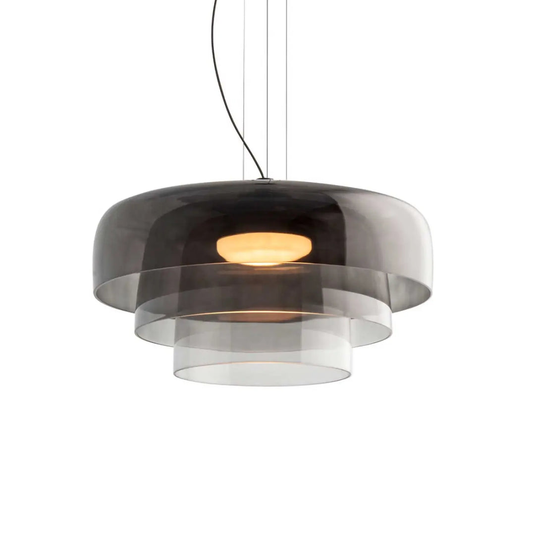 Suspension Levels 3 en verre fumé et corps noir #couleur_gris