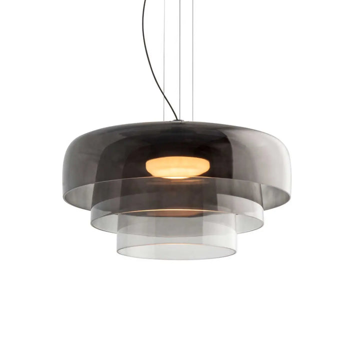 Suspension Levels 3 en verre fumé et corps noir #couleur_gris
