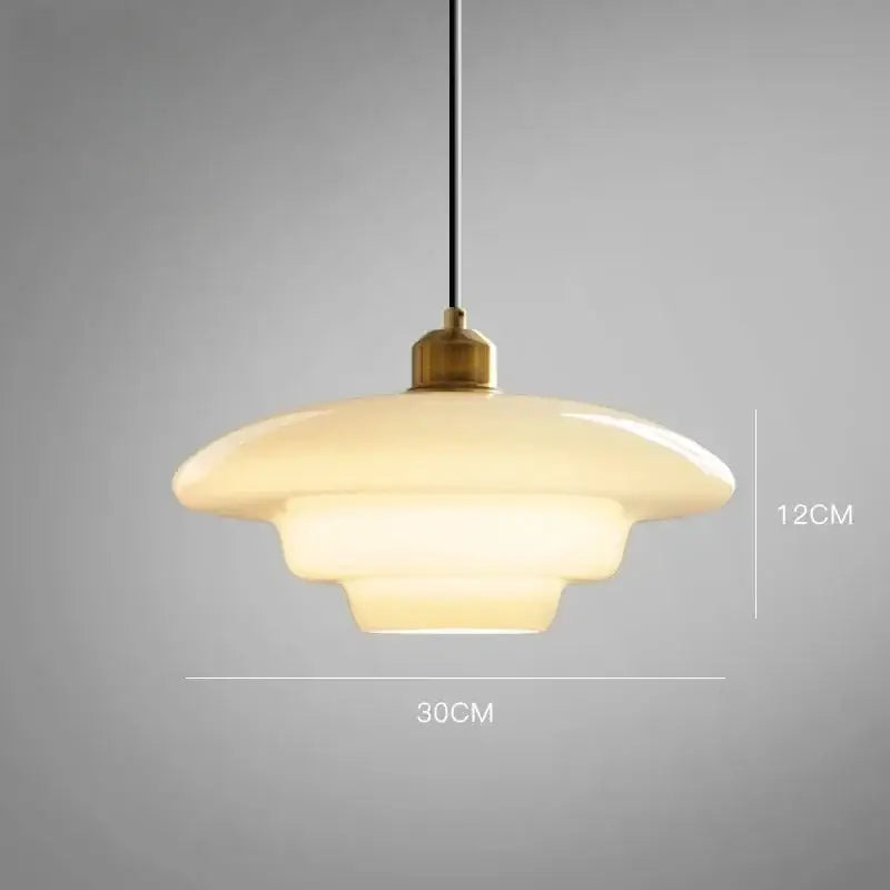 Suspension Verre Opalin Style Scandinave À Étages Rétro