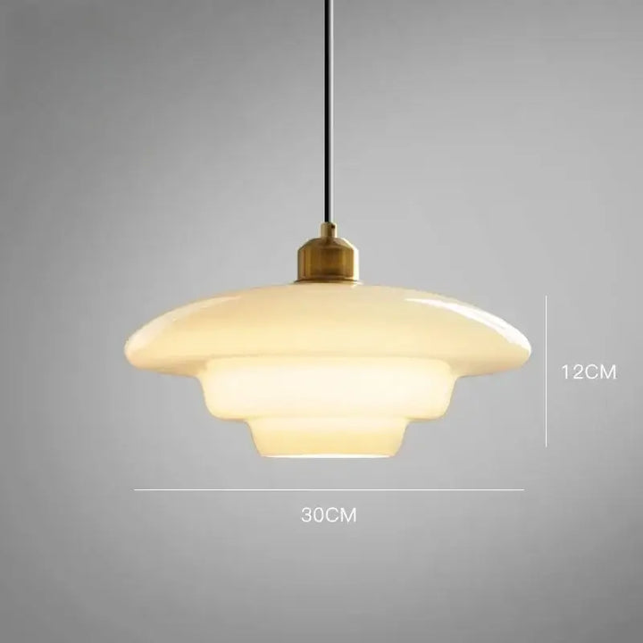 Suspension Verre Opalin Style Scandinave À Étages Rétro