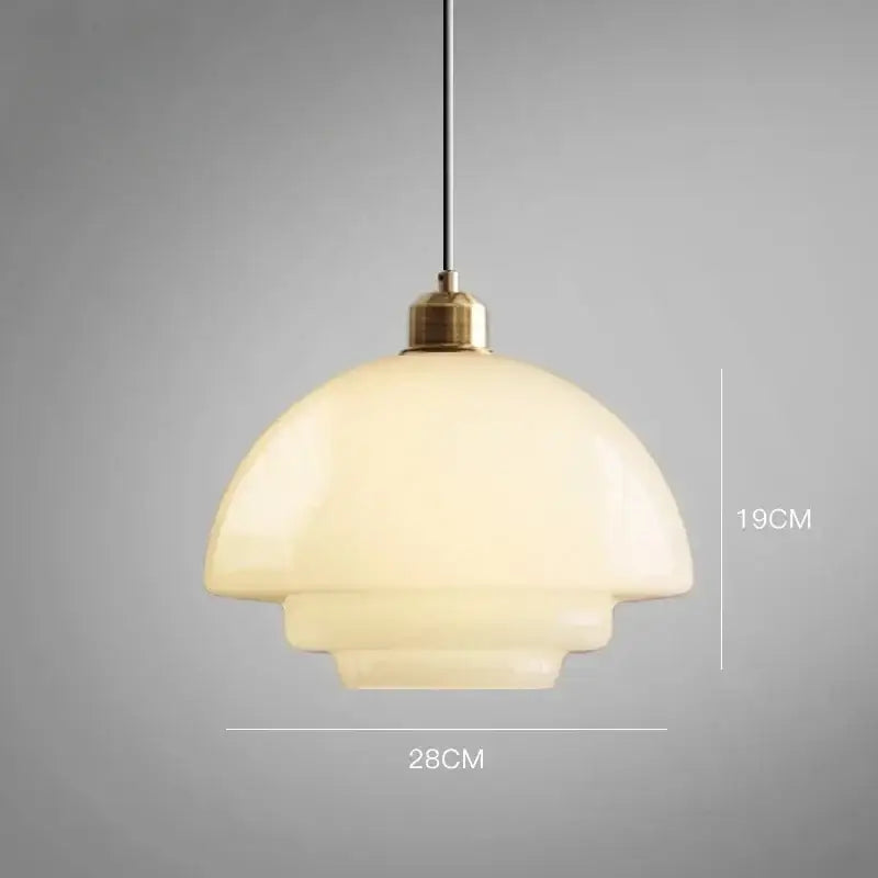 Suspension Verre Opalin Style Scandinave À Étages Rétro
