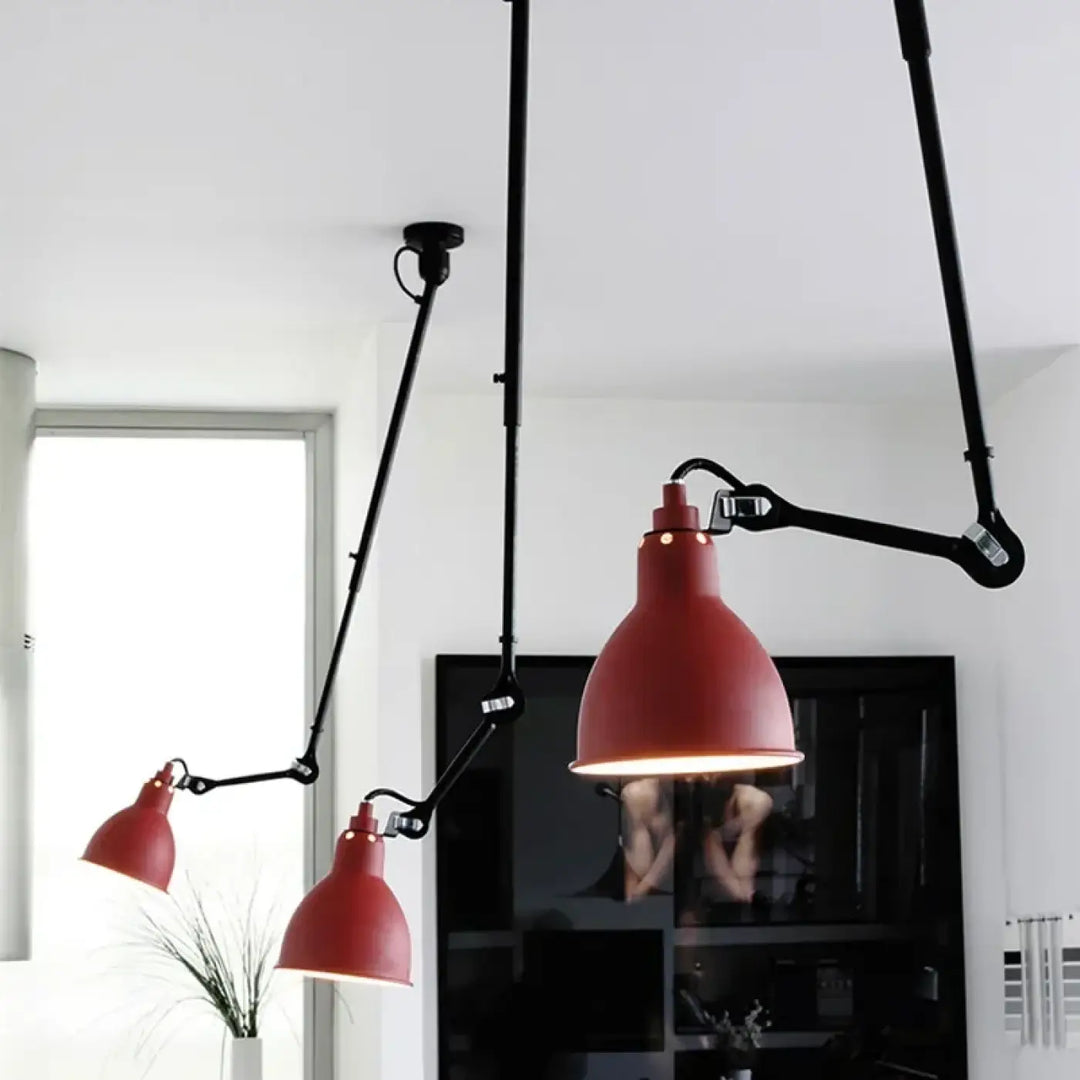 Suspension vintage en céramique et détail cuivre style rétro