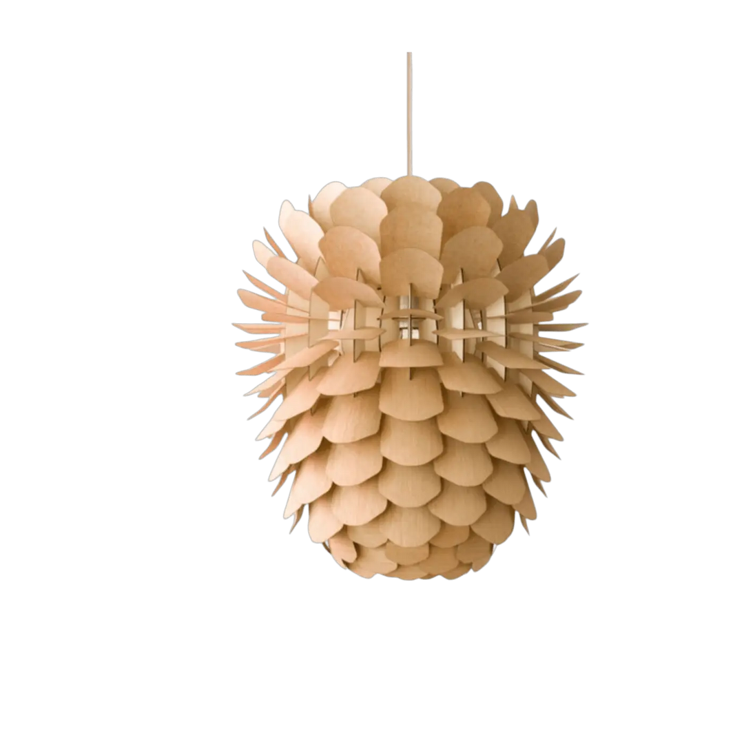 Suspension Zappy en chêne en forme de pomme de pin