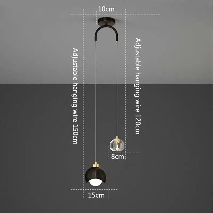 Modern Simple Crystal Pendant Light Luxury Bedroom Bedside Hanging Lamp Nordic Minimalist Long Line Living Room Home