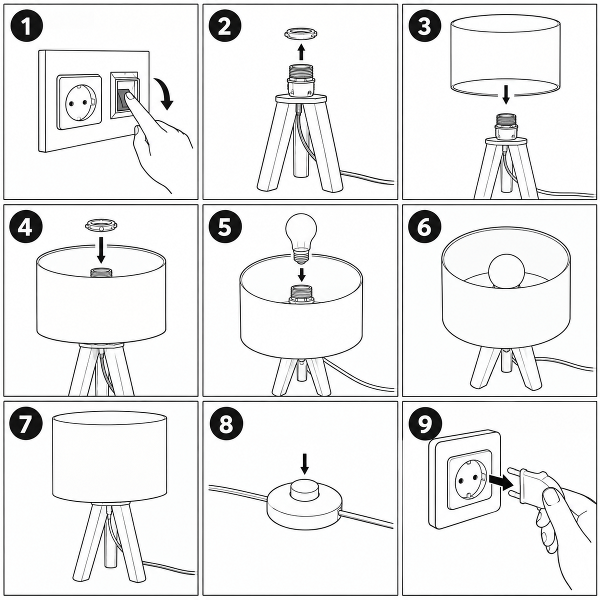 Schéma d'installation du luminaire