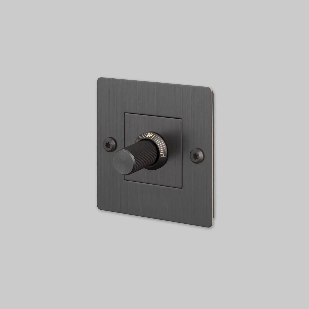 Variateur Dimmer à gravure alignée en bronze fumé sans logo #couleur_gris