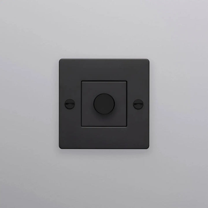 Variateur Dimmer à gravure quadrillée noir sans logo #couleur_noir