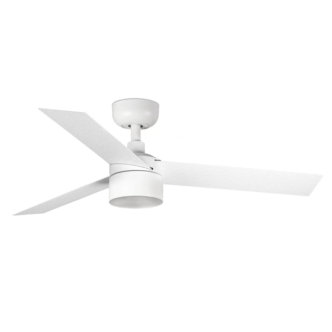 Ventilateur de plafond Cruiser 106 cm blanc avec lumière LED en verre de Faro Barcelona