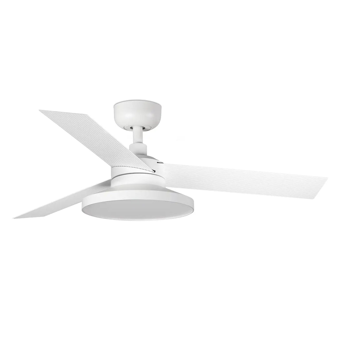 Ventilateur de plafond Cruiser 106 cm blanc avec lumière LED prismatique de Faro Barcelona