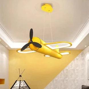 suspension avion jaune